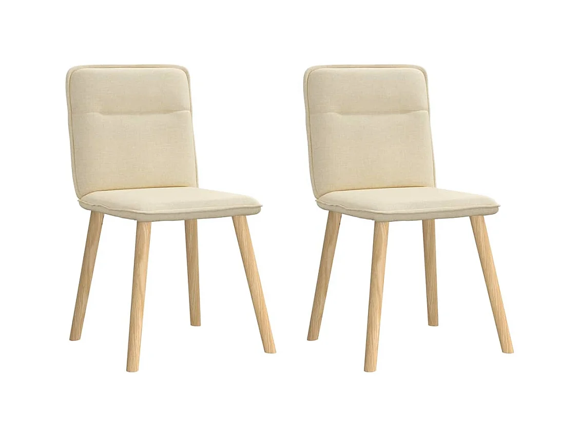 Chaises à manger lot de 2 crème tissu