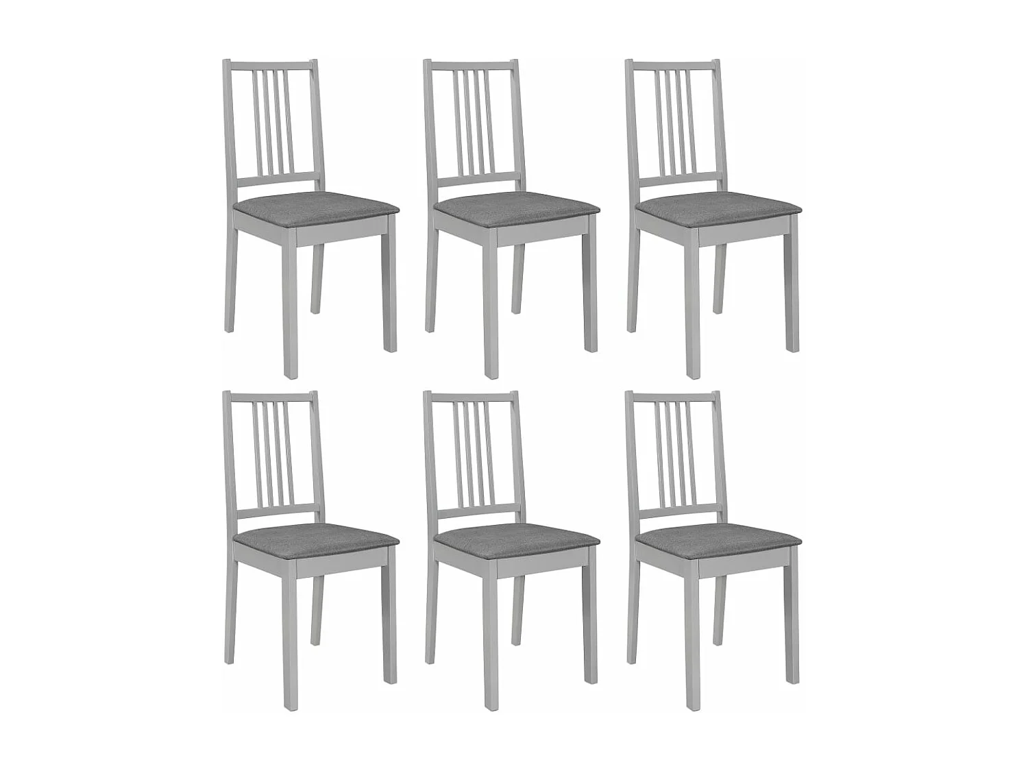 Sillas de comedor con cojines madera maciza gris 6 unidades