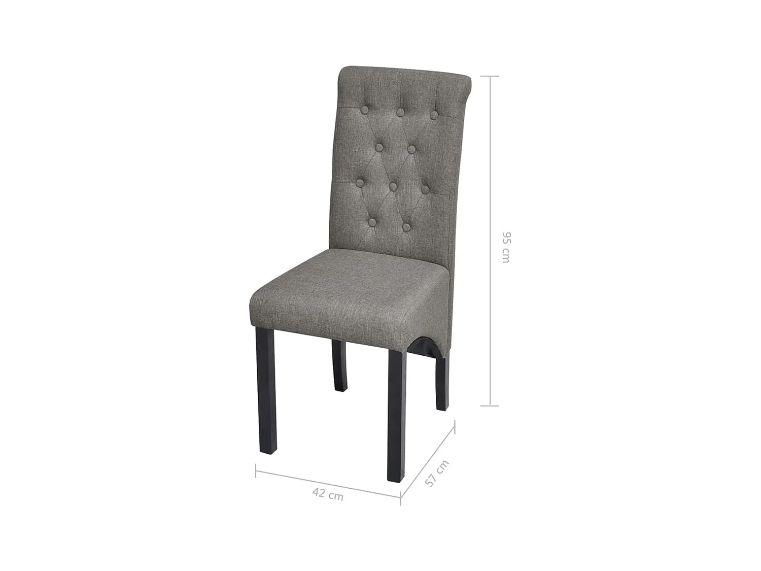 Chaises à manger lot de 2 gris clair tissu