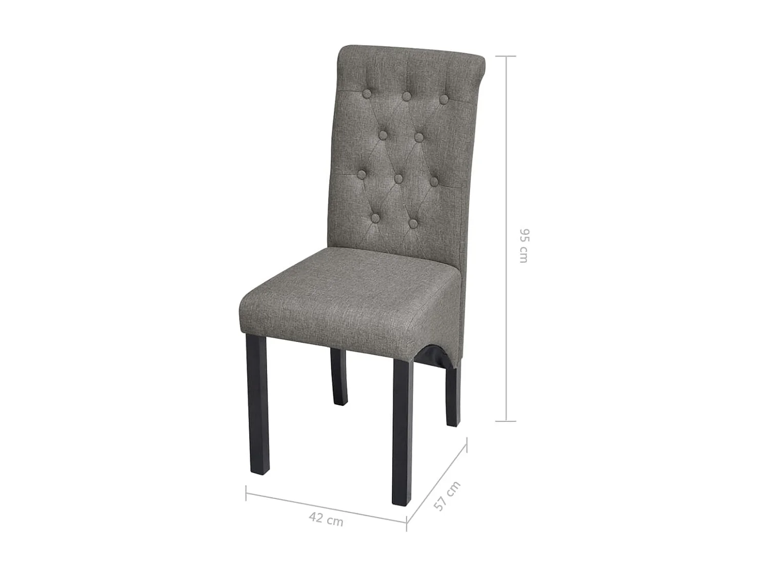 Sillas de comedor 2 unidades tela gris claro