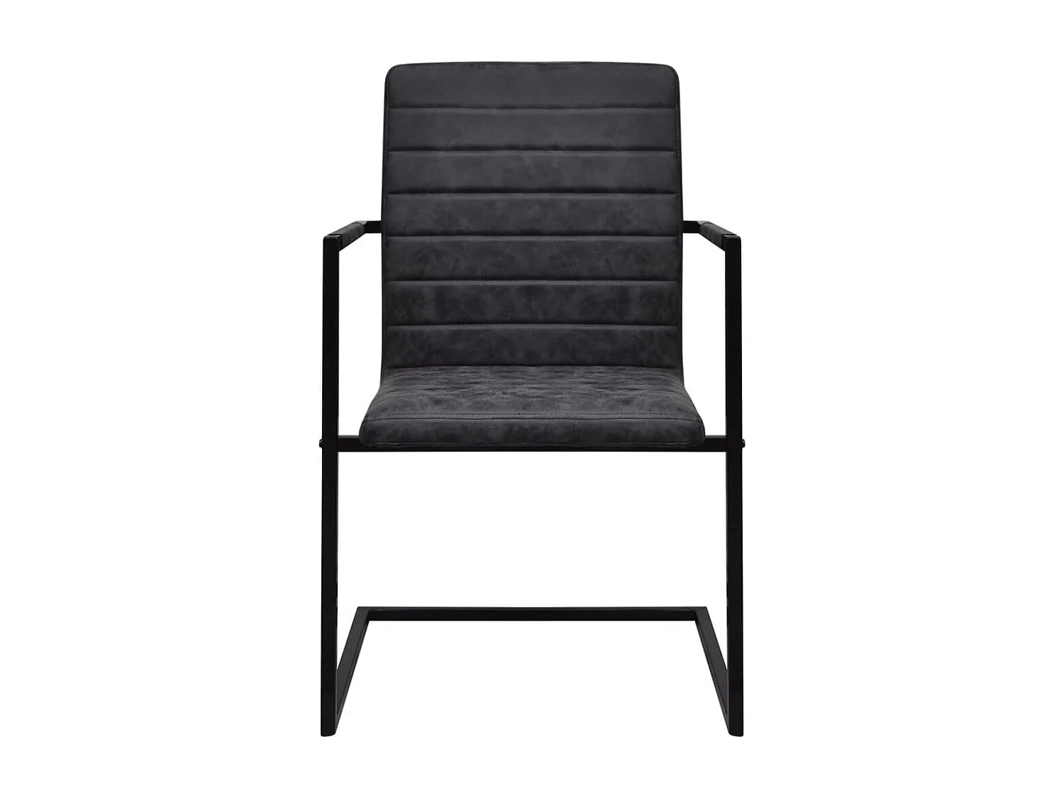 Chaises à manger cantilever lot de 6 noir similicuir