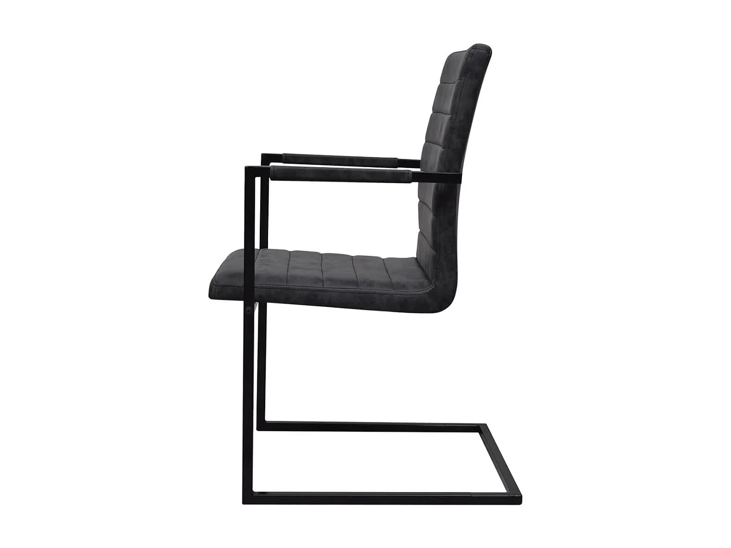 Chaises à manger cantilever lot de 6 noir similicuir