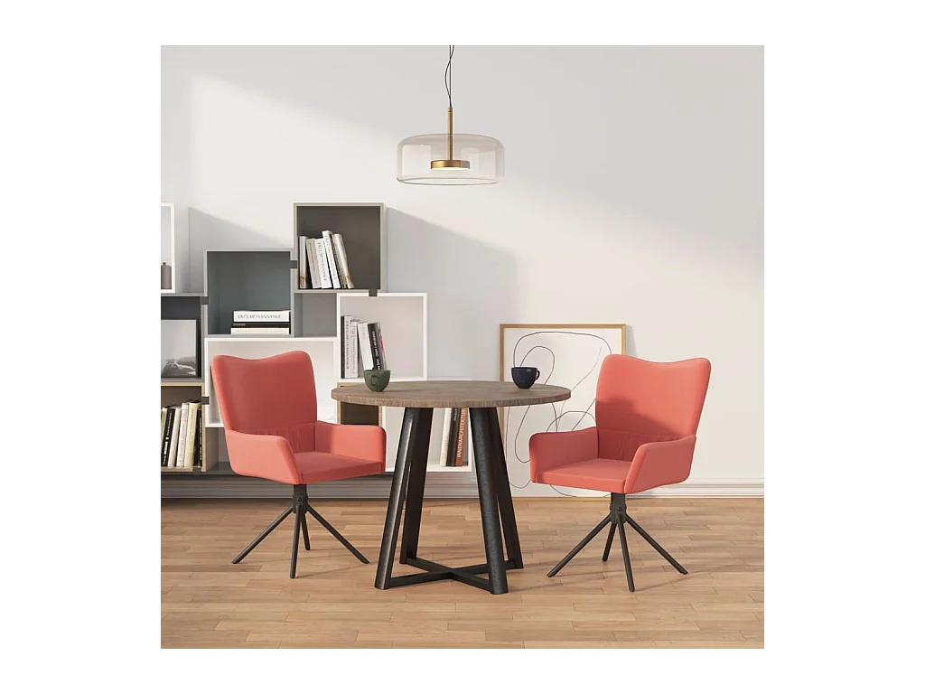 Sillas de comedor giratorias 2 unidades terciopelo rosa