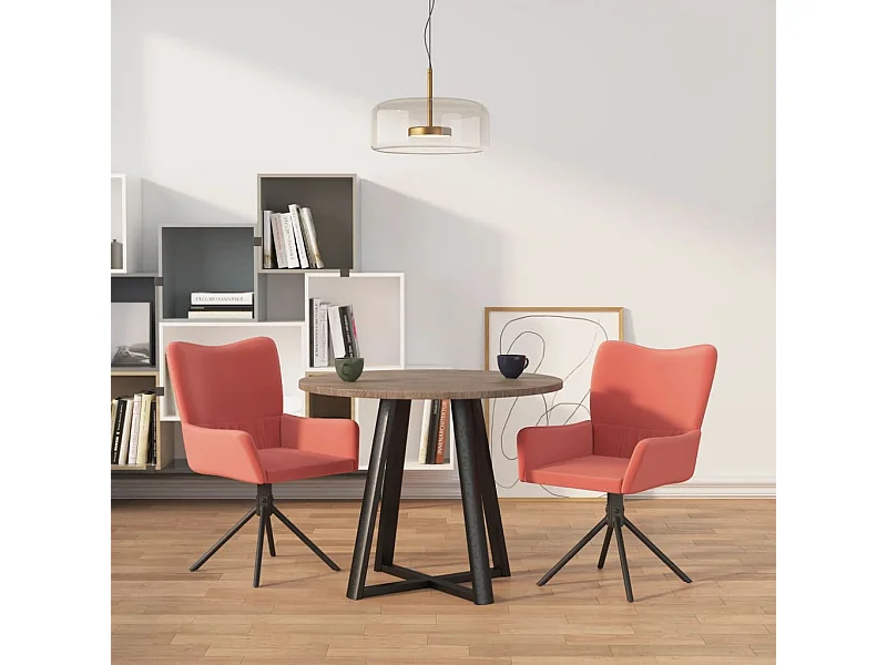 Eetkamerstoelen draaibaar 2 st fluweel roze