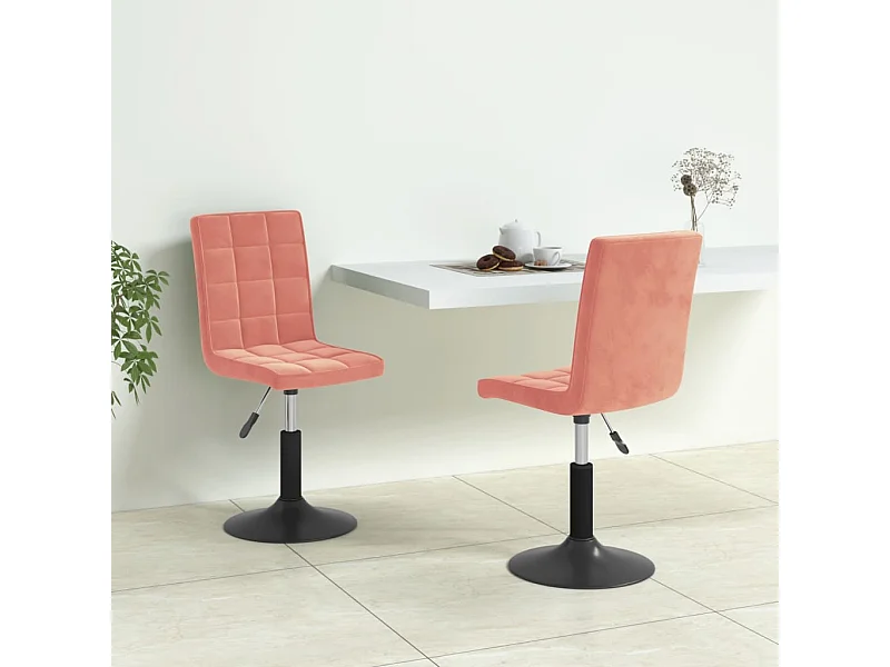 Sillas de comedor giratorias 2 unidades de terciopelo rosa