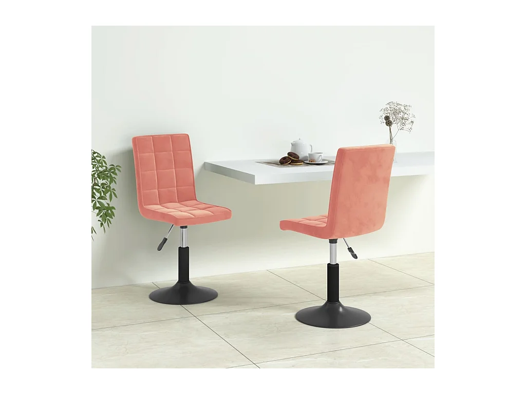 Chaises pivotantes à manger lot de 2 rose velours