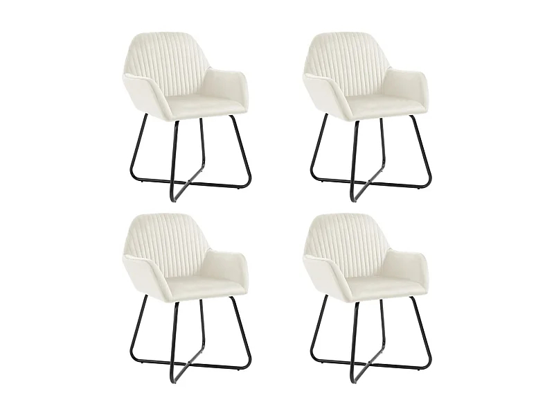 Cadeiras de jantar 4 peças veludo cor creme
