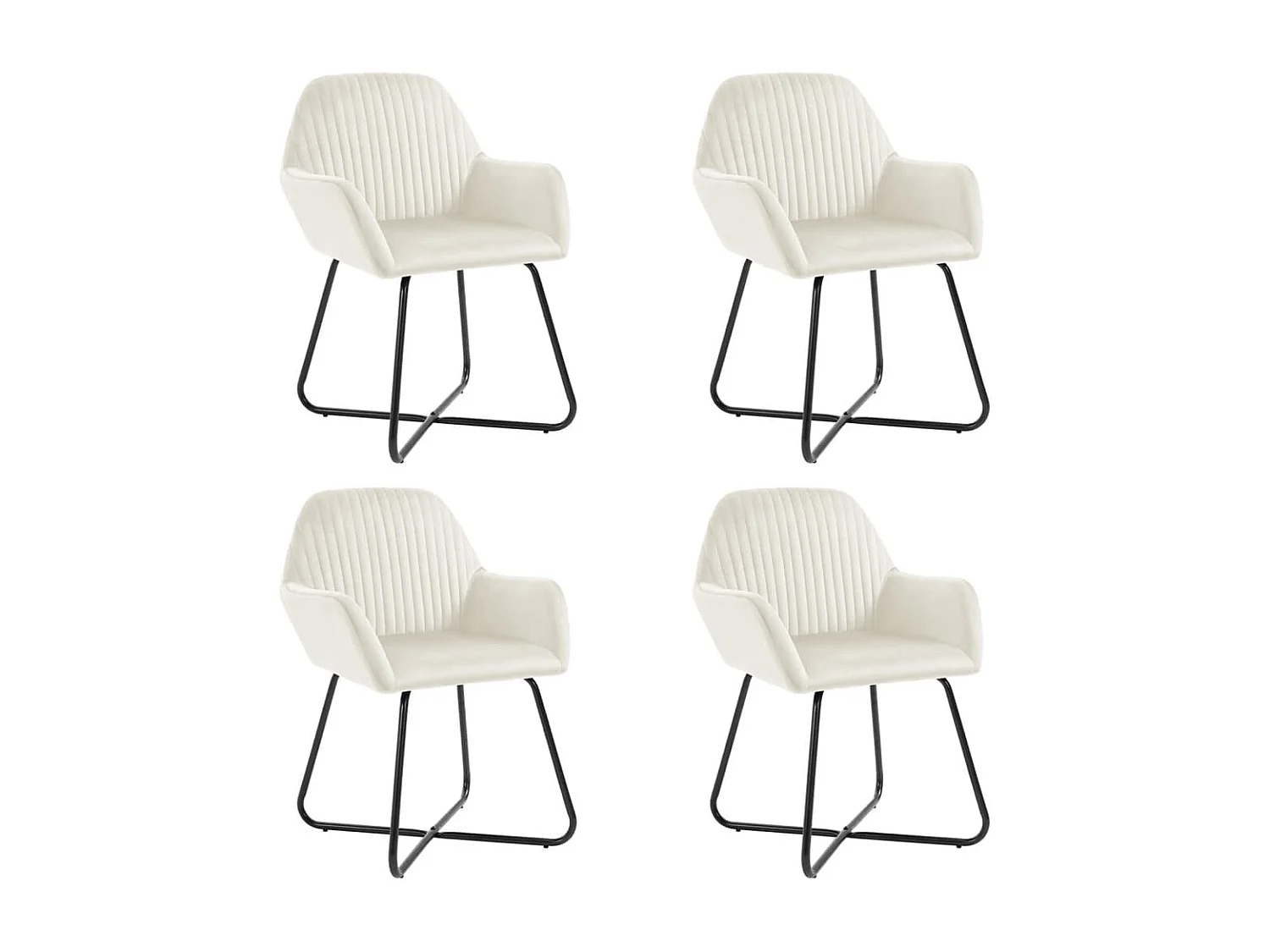 Cadeiras de jantar 4 peças veludo cor creme