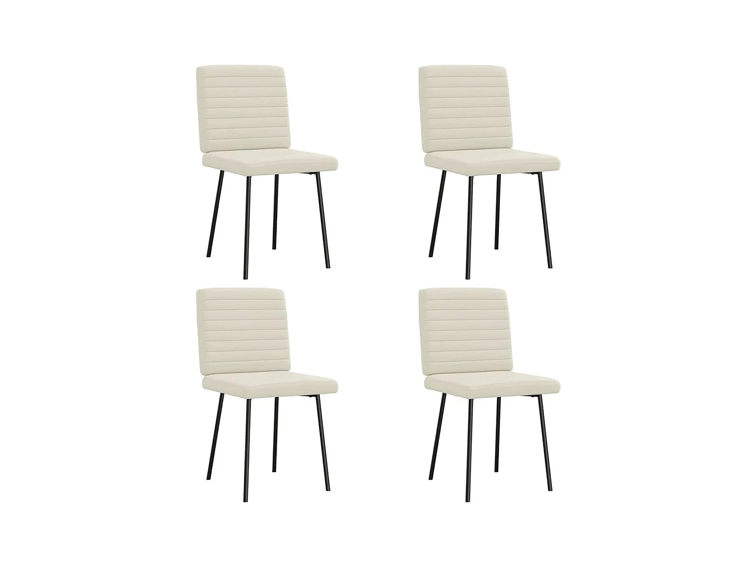 Chaises à manger lot de 4 Crème Velours