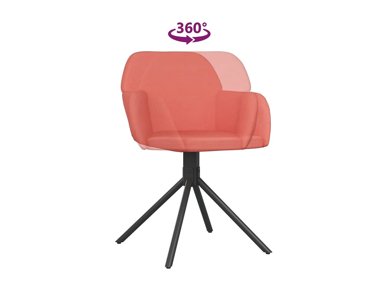 Sillas de comedor giratorias 2 unidades terciopelo rosa