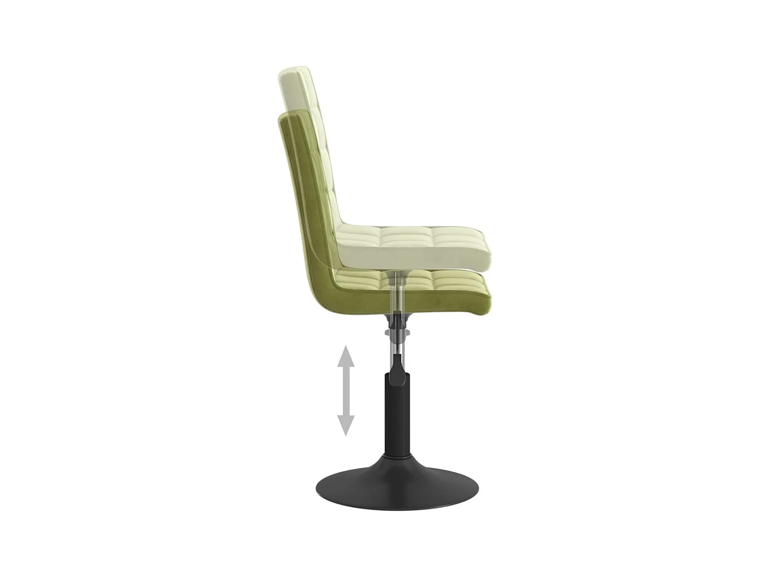 Chaises pivotantes à manger lot de 6 vert clair velours