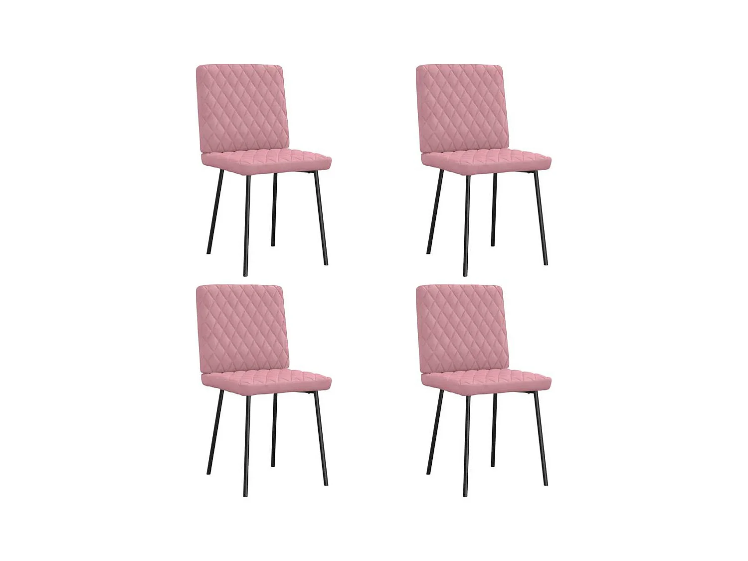 Sillas de comedor 4 unidades terciopelo rosa