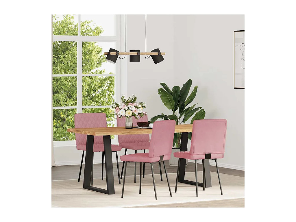 Chaises à manger lot de 4 Rose Velours