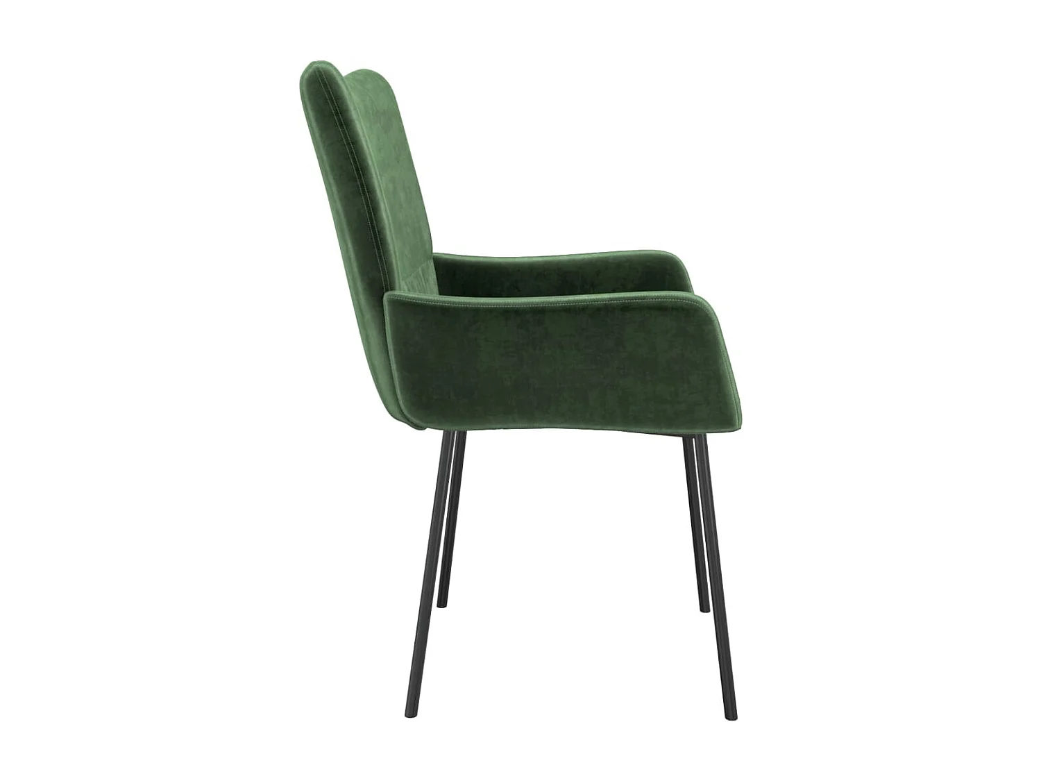 Chaises à manger lot de 2 Vert foncé Velours