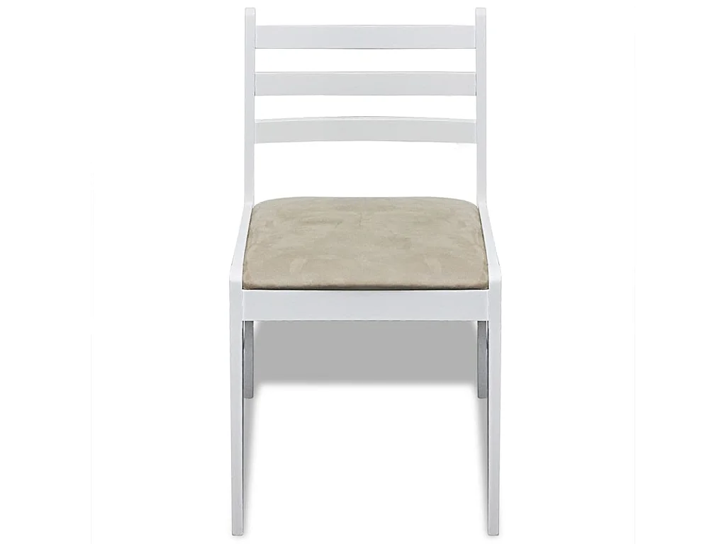 Chaises à manger lot de 6 blanc bois solide et velours