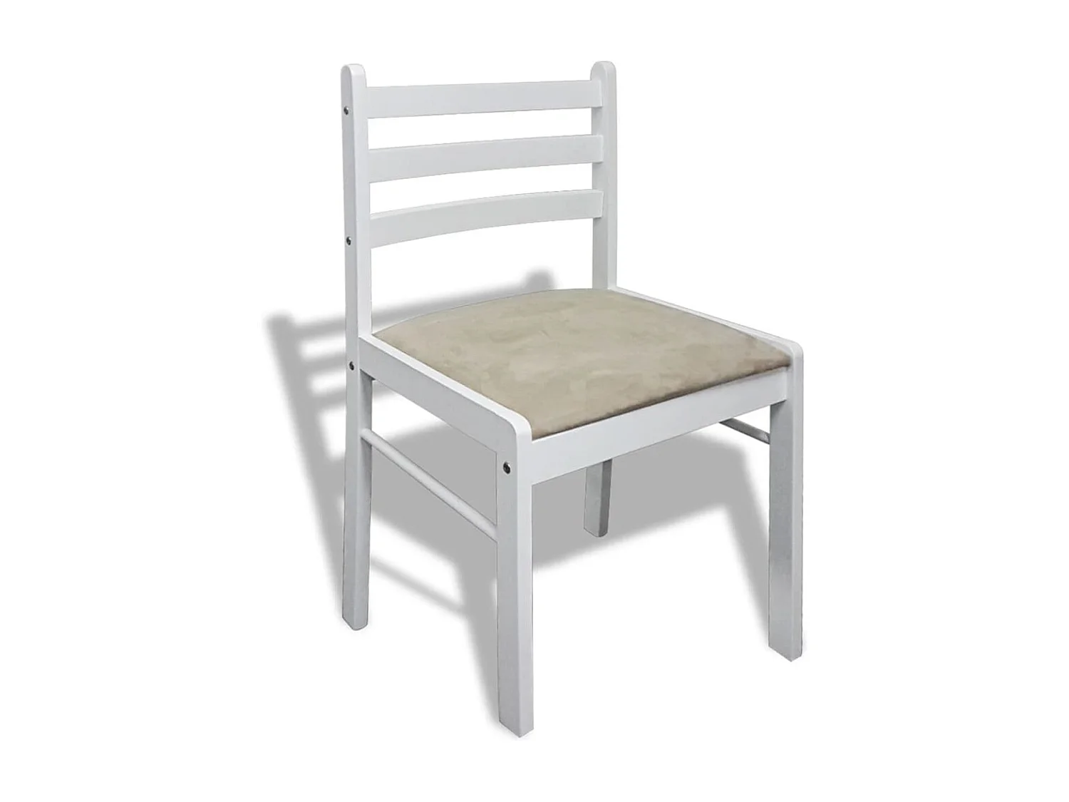Chaises à manger lot de 6 blanc bois solide et velours
