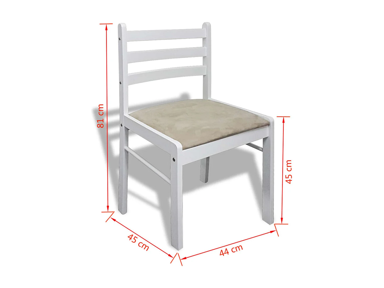 Chaises à manger lot de 6 blanc bois solide et velours