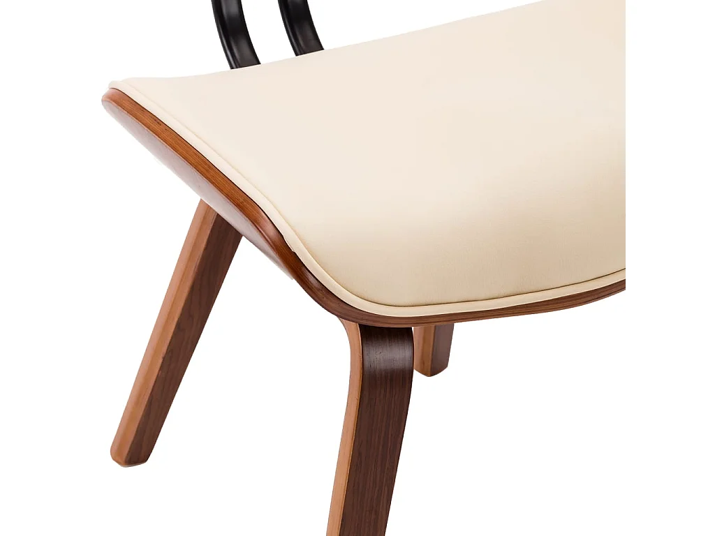 Chaises à manger lot de 6 crème bois courbé et similicuir