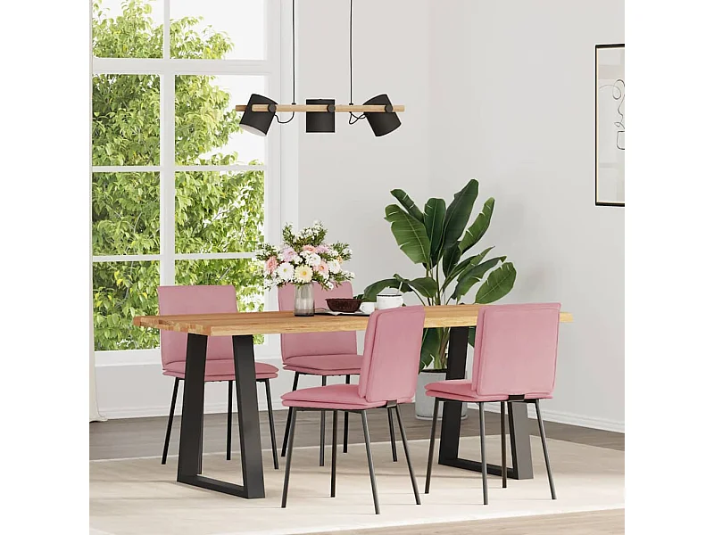 Chaises à manger lot de 4 Rose Velours