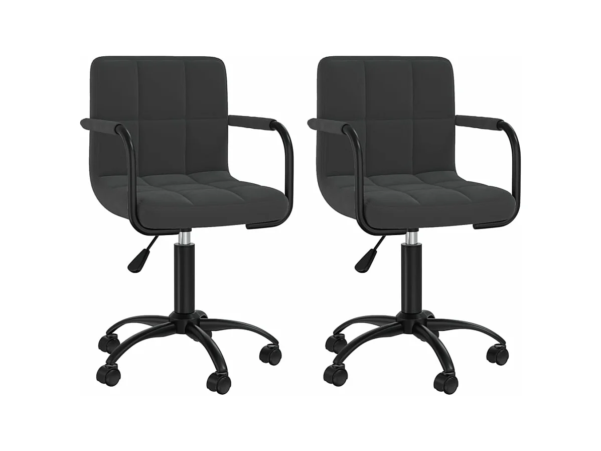 Chaises pivotantes à manger lot de 2 noir velours