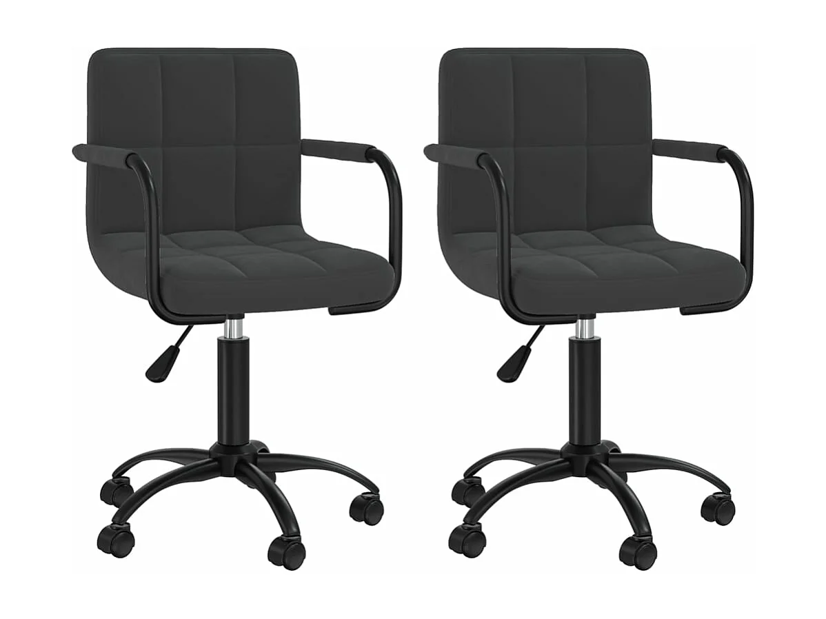 Chaises pivotantes à manger lot de 2 noir velours