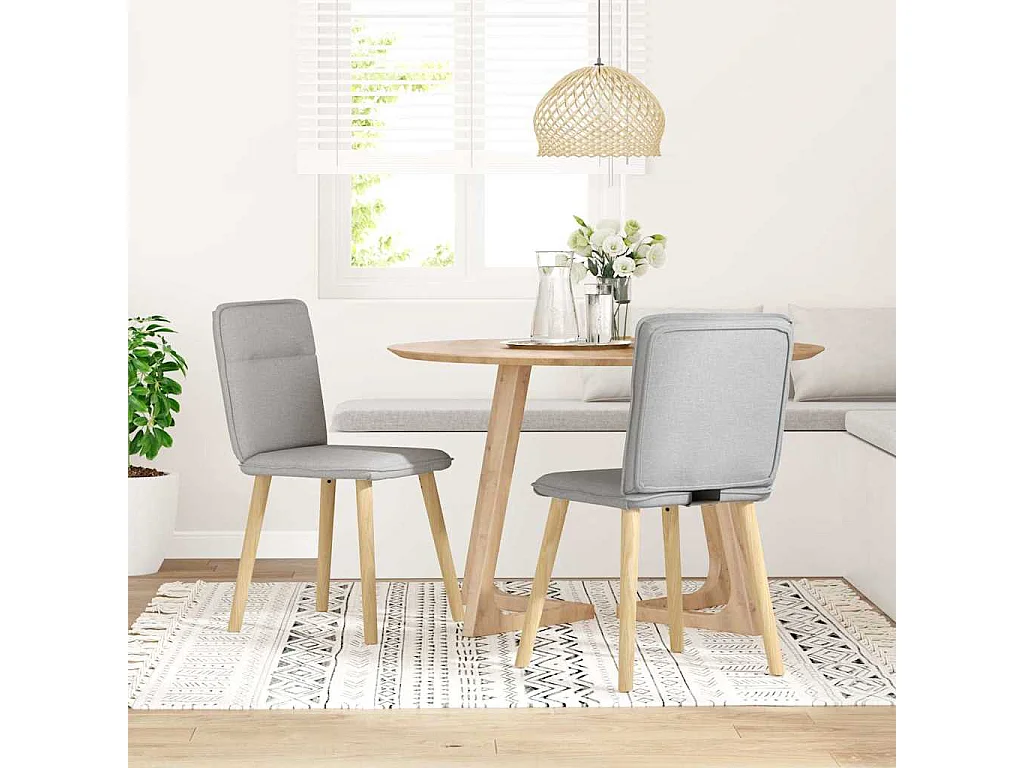 Sillas de comedor 2 unidades tela gris nube