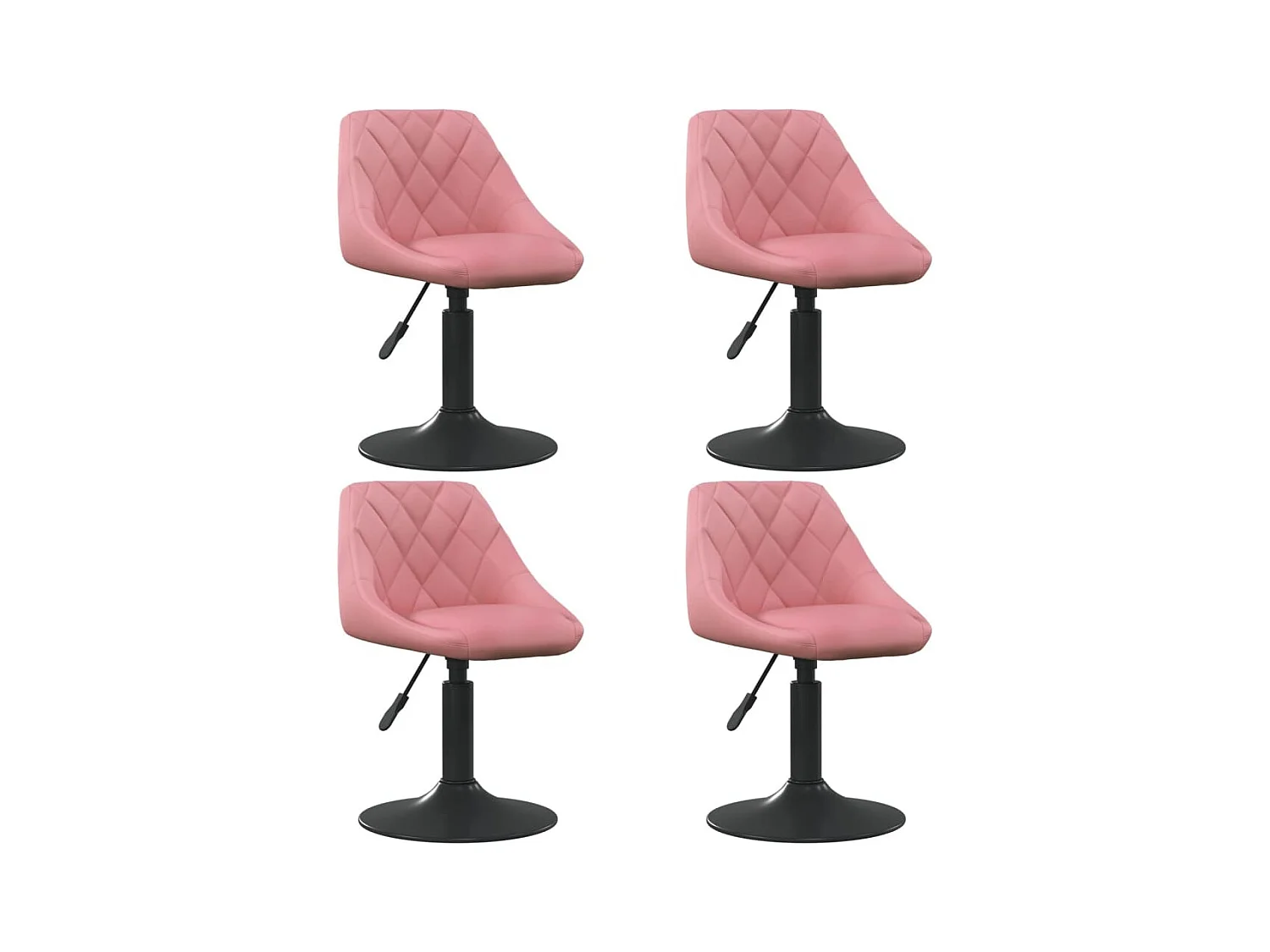 Cadeiras de jantar giratórias 4 peças veludo rosa