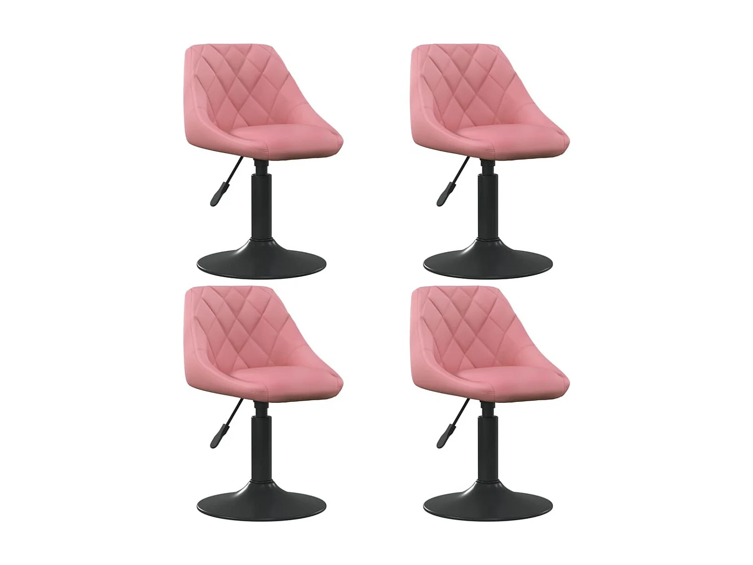 Chaises pivotantes à manger lot de 4 rose velours