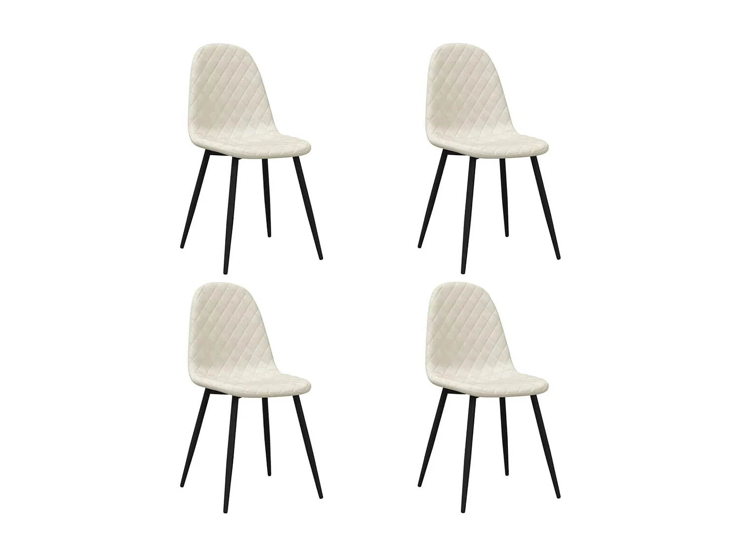 Sillas de comedor 4 unidades terciopelo blanco crema