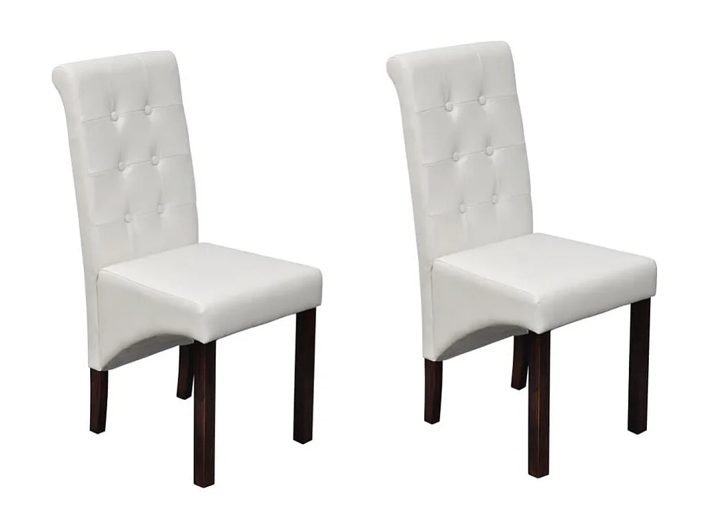 Eetkamerstoelen 2 stukkenkunstleer wit
