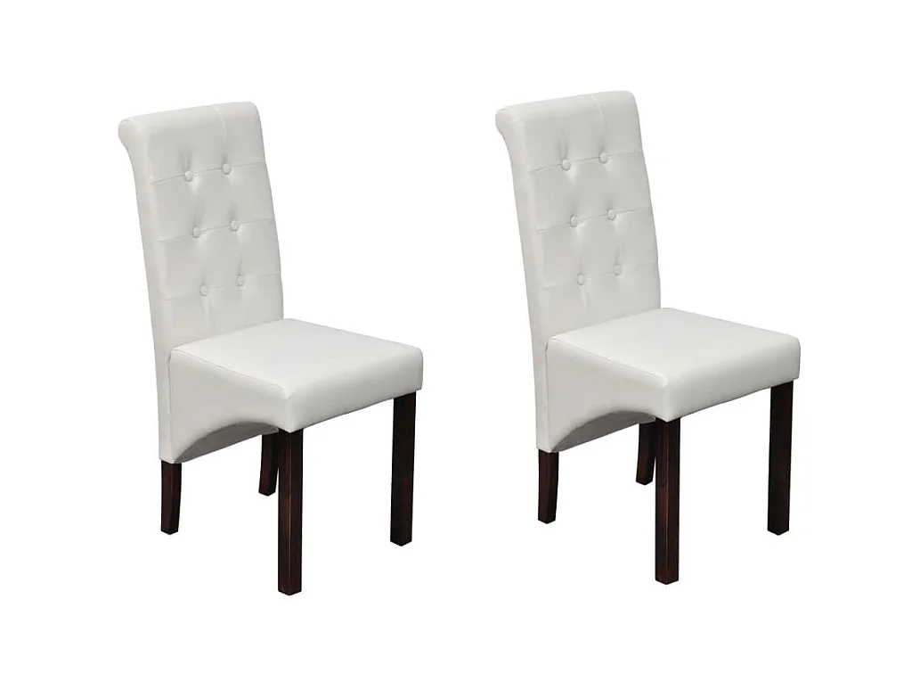 Chaises à manger lot de 2 blanc similicuir
