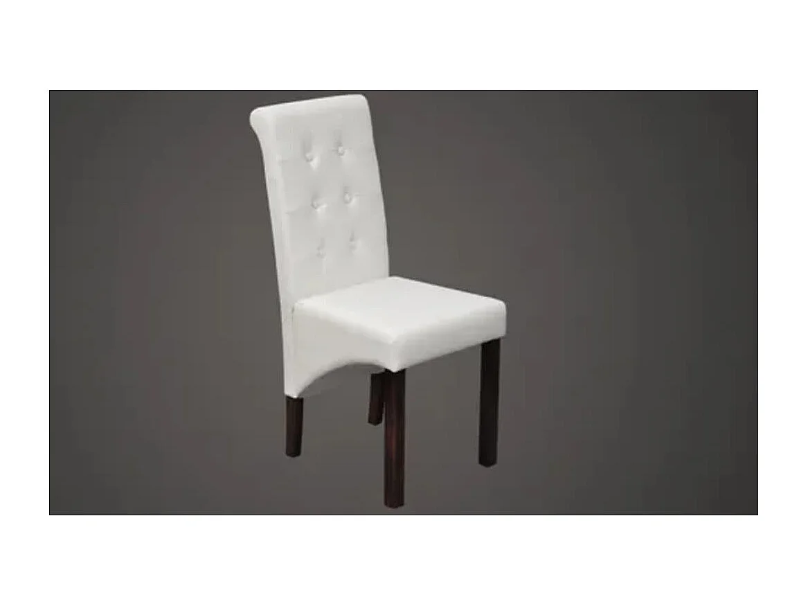 Chaises à manger lot de 2 blanc similicuir