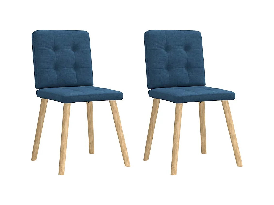Chaises à manger lot de 2 bleu tissu