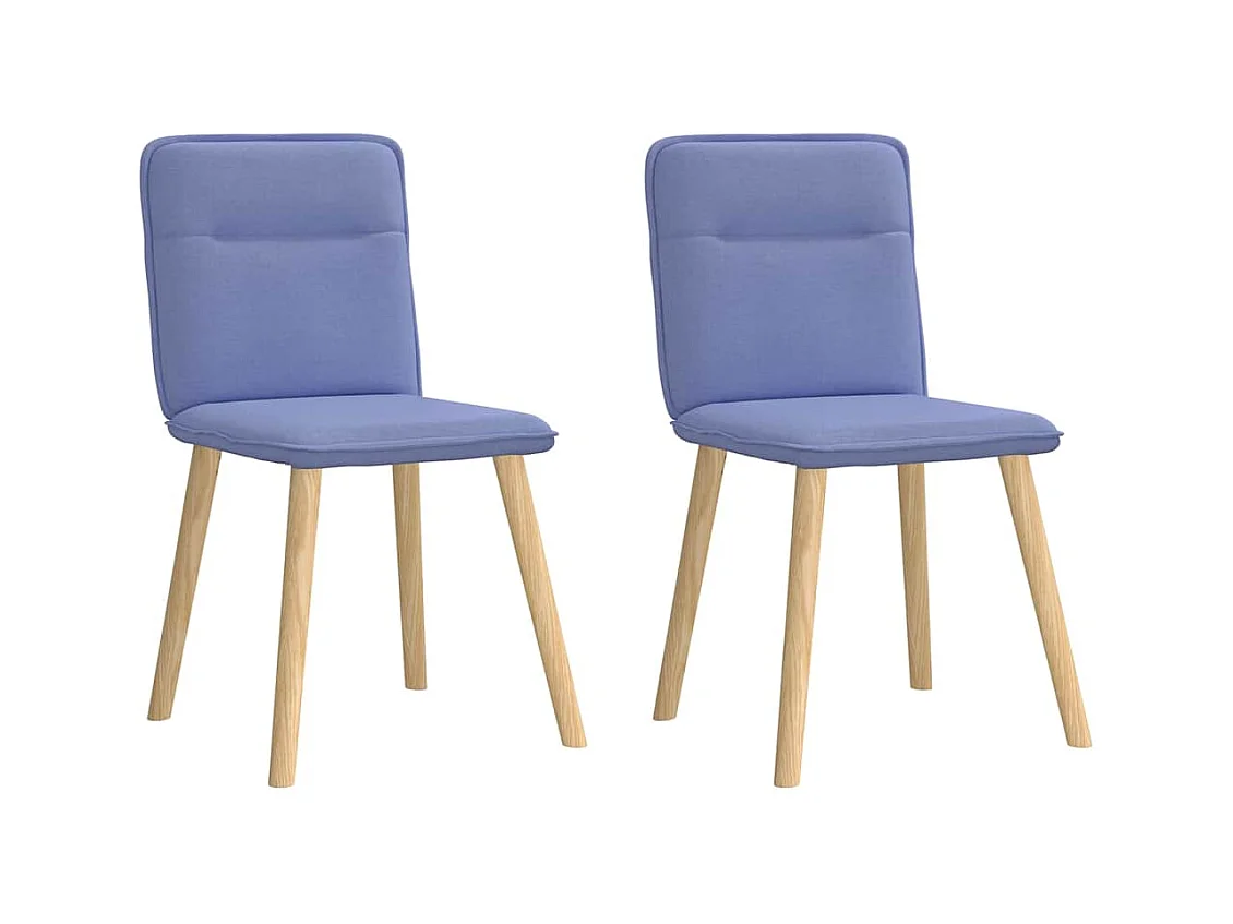 Chaises à manger lot de 2 bleu jean tissu
