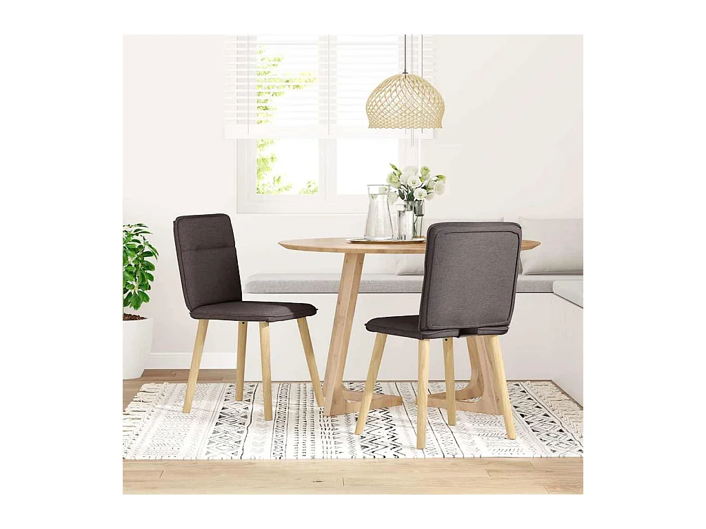 Chaises à manger lot de 2 marron foncé tissu