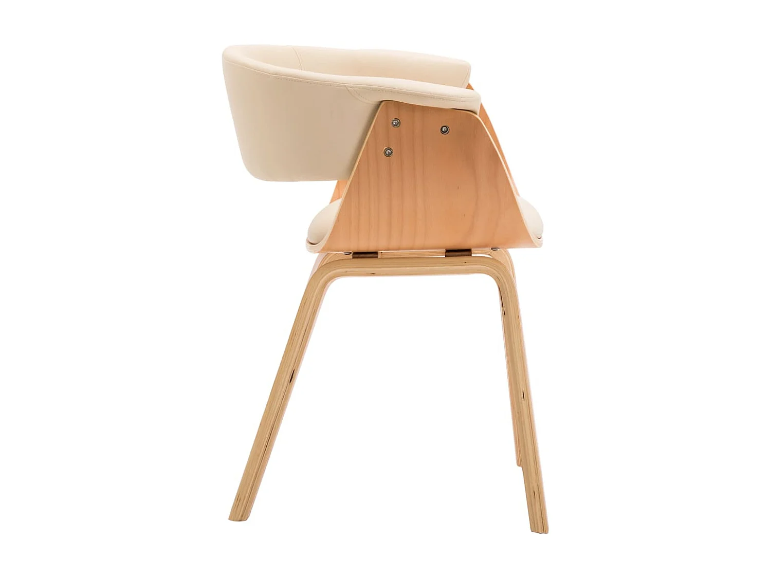 Chaises à manger lot de 6 crème bois courbé et similicuir