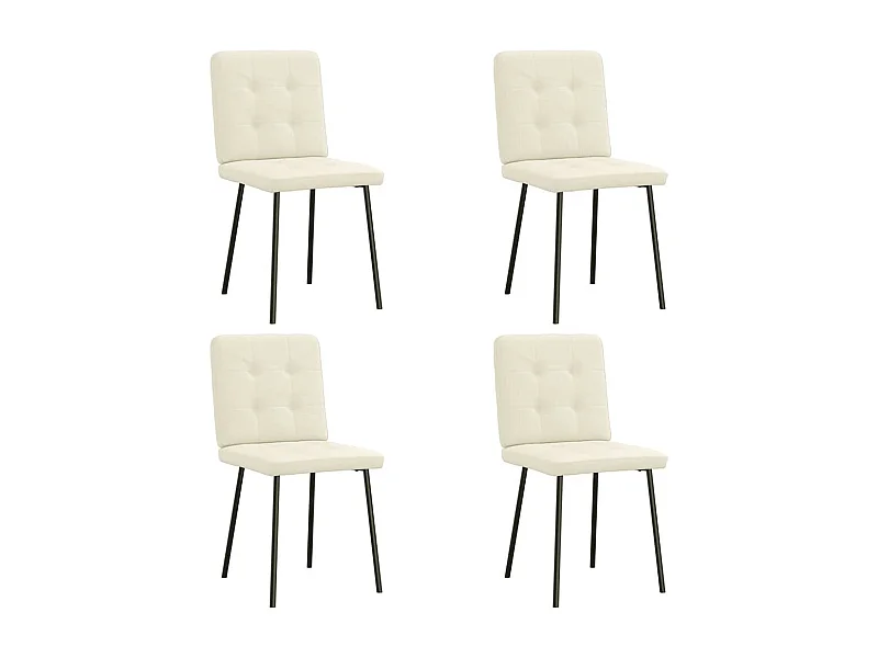 Sillas de comedor 4 unidades terciopelo crema
