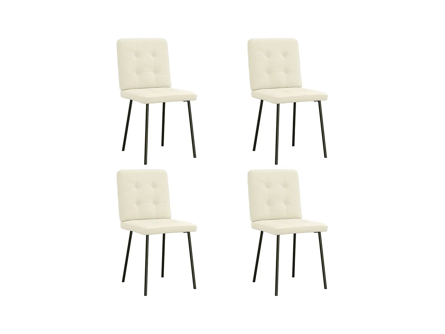 Chaises à manger lot de 4 Crème Velours