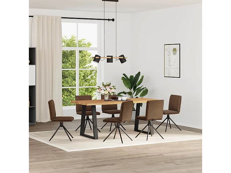 Eetkamerstoelen 6 st kunstsuède bruin