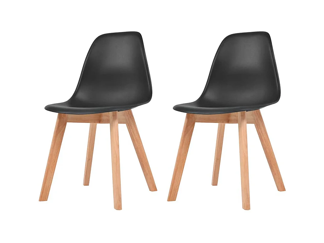 Chaises à manger lot de 2 Noir Plastique