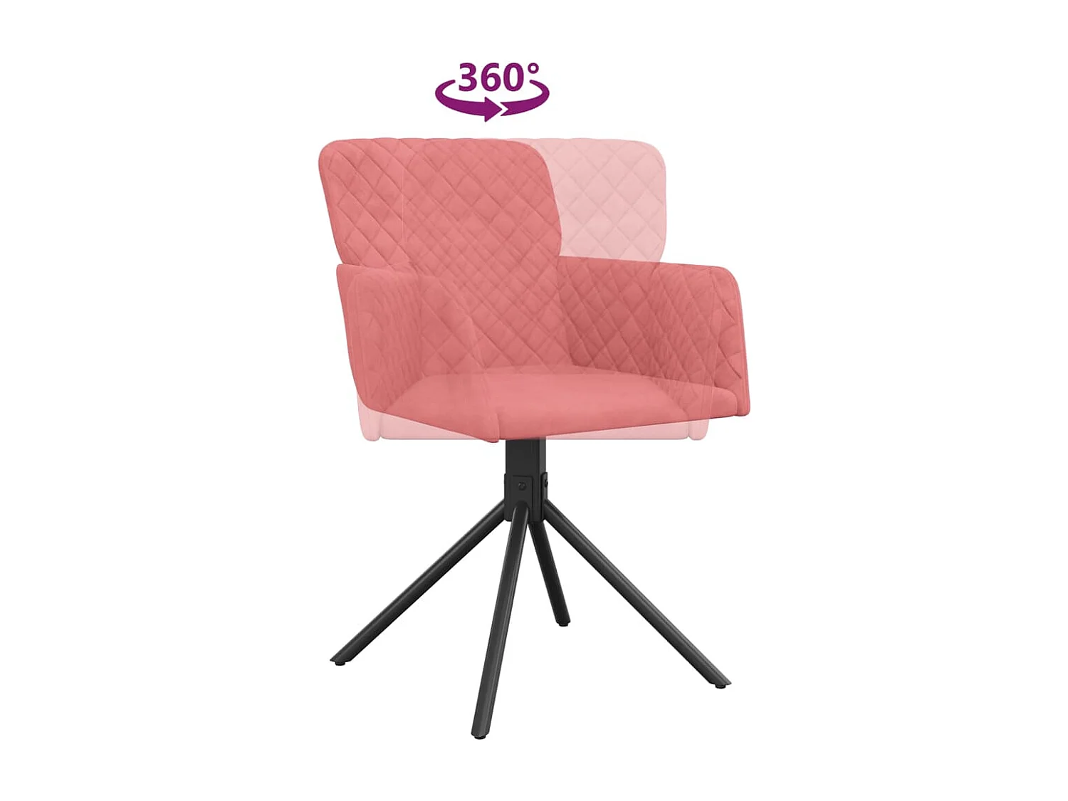 Sillas de comedor giratorias 2 unidades terciopelo rosa