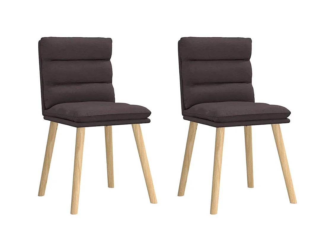 Chaises à manger lot de 2 marron foncé tissu
