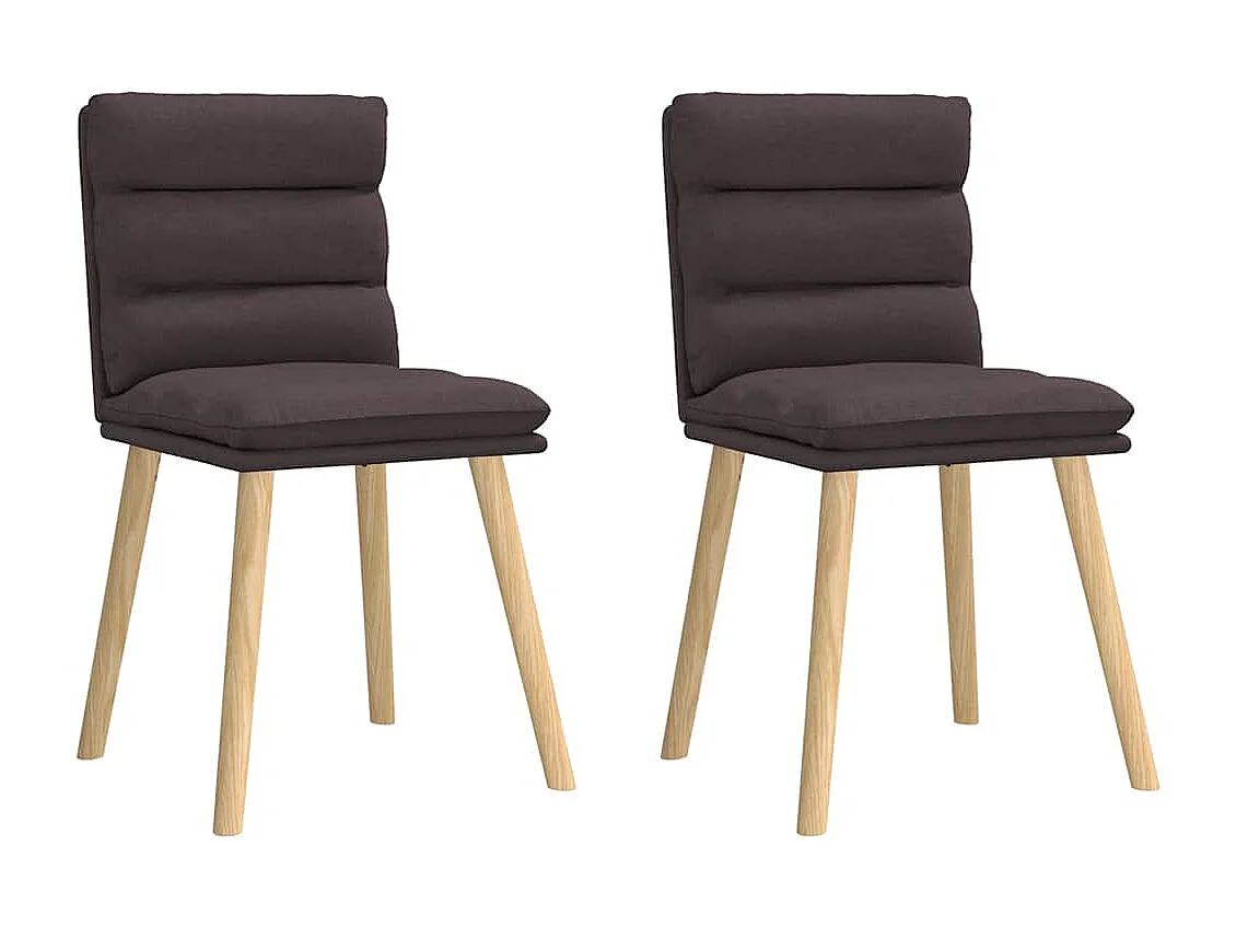 Chaises à manger lot de 2 marron foncé tissu