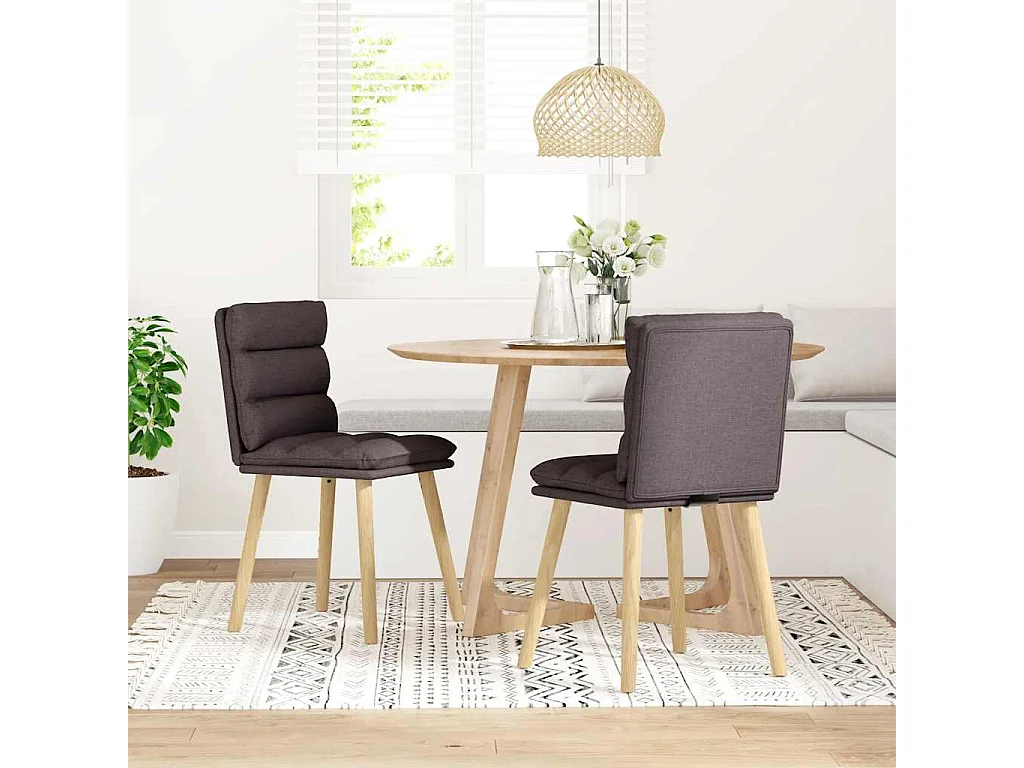 Chaises à manger lot de 2 marron foncé tissu