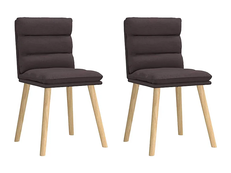 Eetkamerstoelen 2 st stof donkerbruin