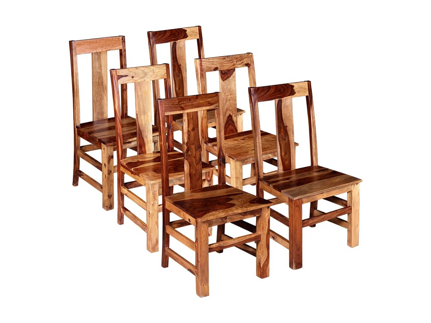 Chaise à manger lot de 6 bois massif de Sesham