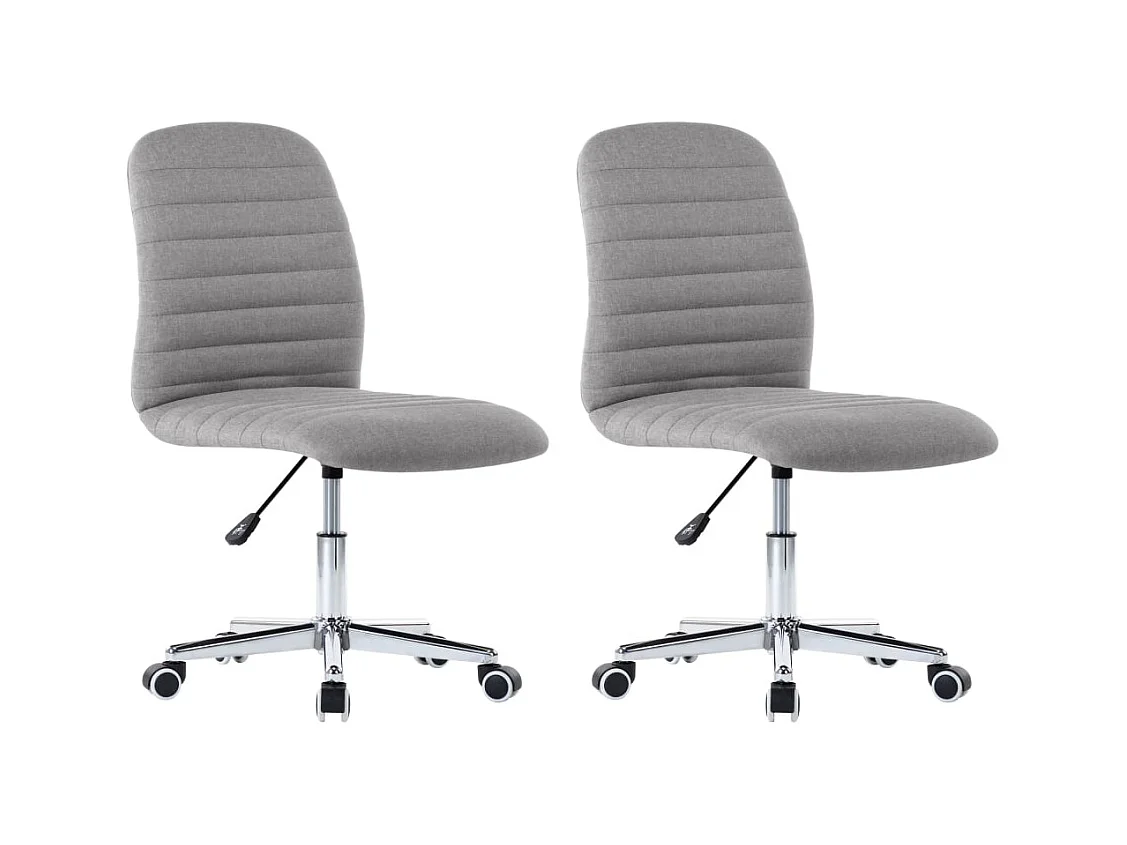 Eetkamerstoelen 2 st stof lichtgrijs