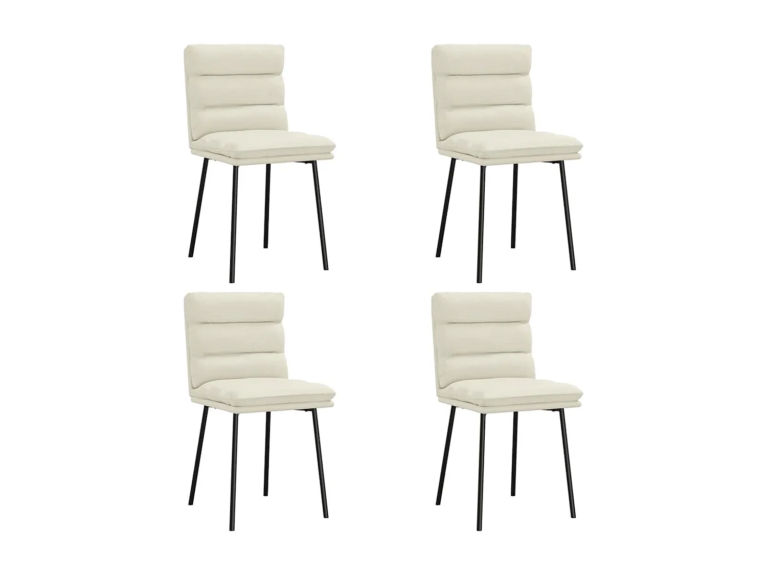 Chaises à manger lot de 4 Crème Velours
