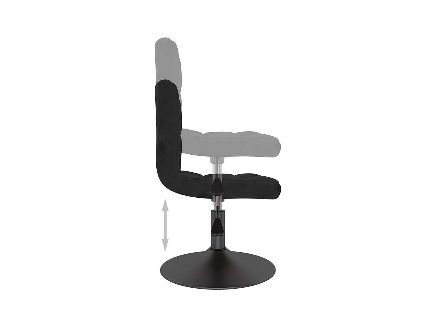 Chaises pivotantes à manger lot de 4 noir velours