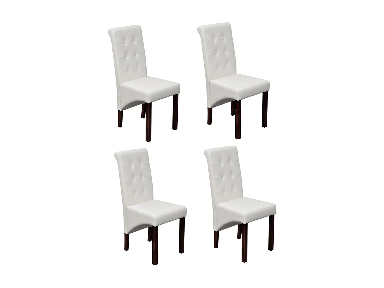 Chaises à manger lot de 4 blanc similicuir